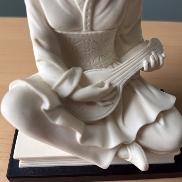 A.Gianelli Marble Asian Girl musician Statue - Picture 3 of 10